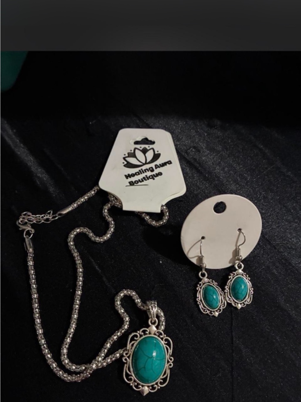 Torquoise necklace and earrings set